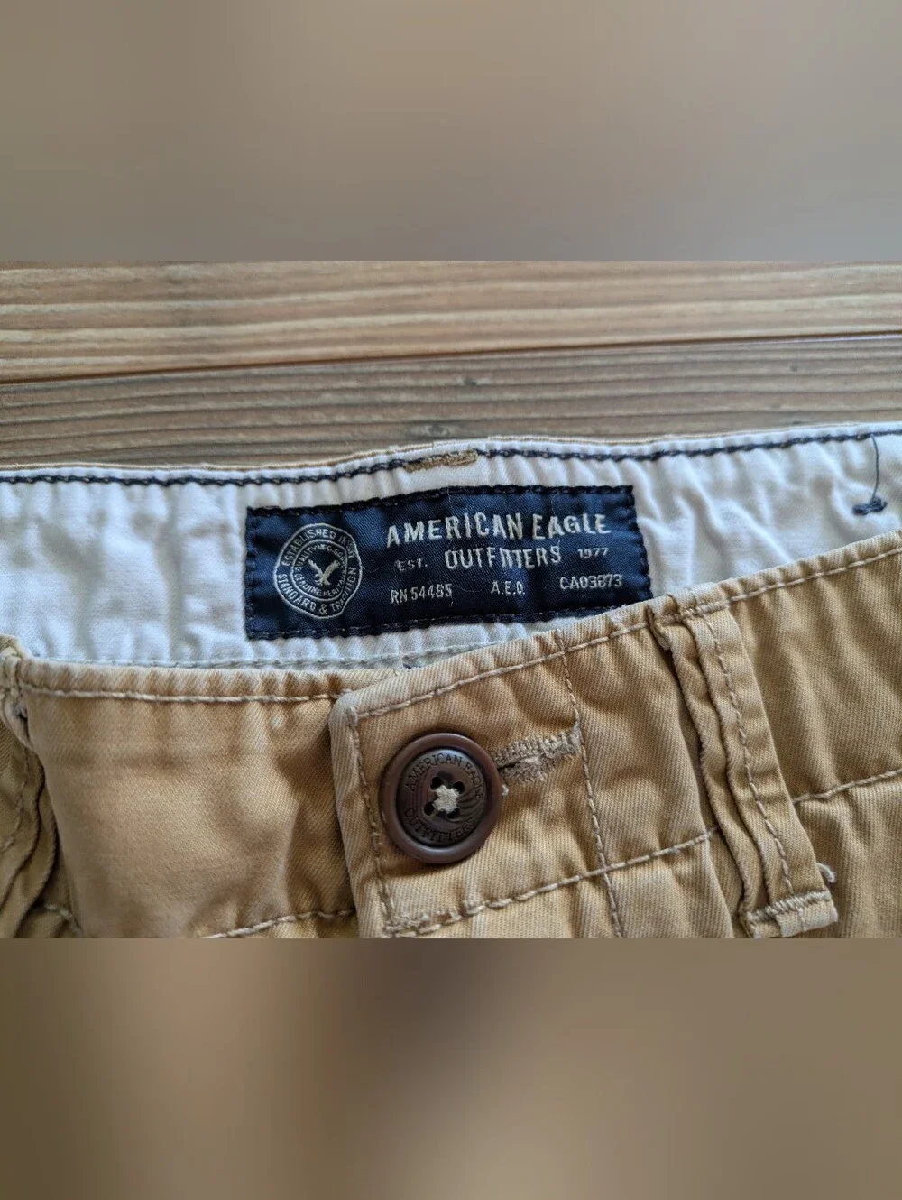 American Eagle Outfitters Original Straight Khaki Tan Chino Pants Men's 30 x 34